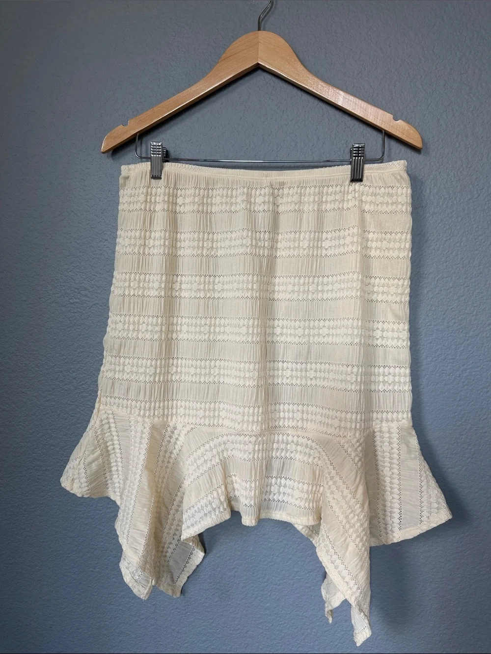 Dippin' Daisy's Cream Asymmetrical Ruffle Knit Skirt
